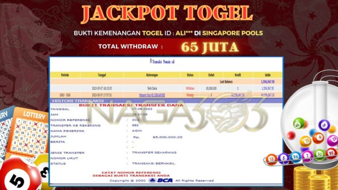 bukti jp naga303 #160