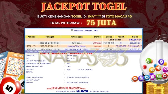 bukti jp naga303 #524