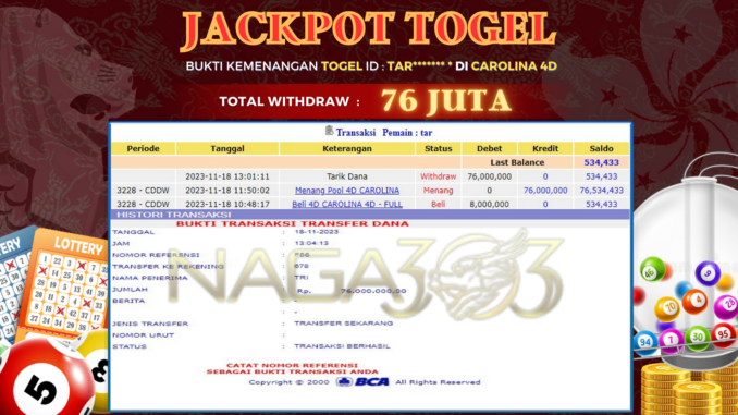 bukti jp naga303 #680