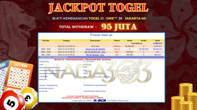 bukti jp naga303 #738