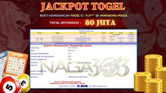 BUKTI JP NAGA303 #777